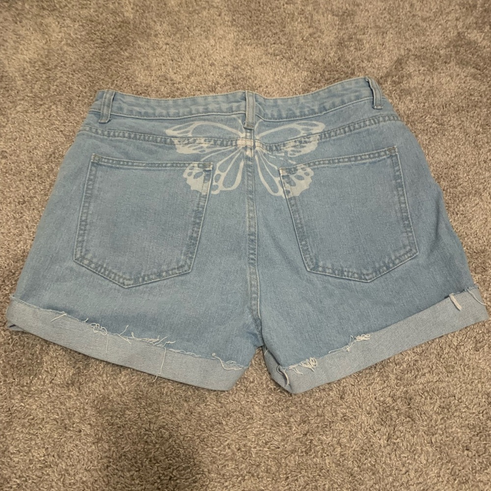 Jean shorts.